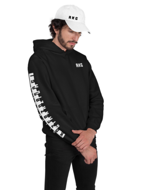 AKG felnőtt unisex hoodie fekete/fehér